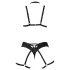 Cottelli - arnês corporal decorativo preto, conjunto de lingerie trio (S-L)