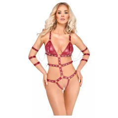 Bad Kitty - corpo bondage cravejado (vermelho) - M