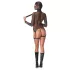 Bad Kitty - Conjunto BDSM lingerie transparente com chicote - preto