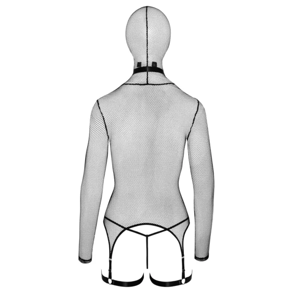 Bad Kitty - Conjunto BDSM lingerie transparente com chicote - preto - M