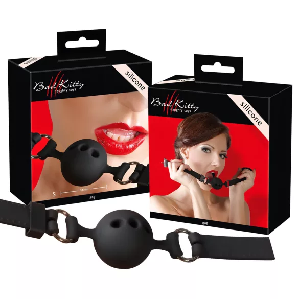 Bad Kitty - bola oral de silicone pequena - preto