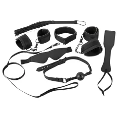   Bad Kitty - kit de restrição em couro sintético com velcro 8 peças - preto