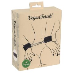  Vegan Fetish - algema de pulso - corrente curta - couro vegano preto