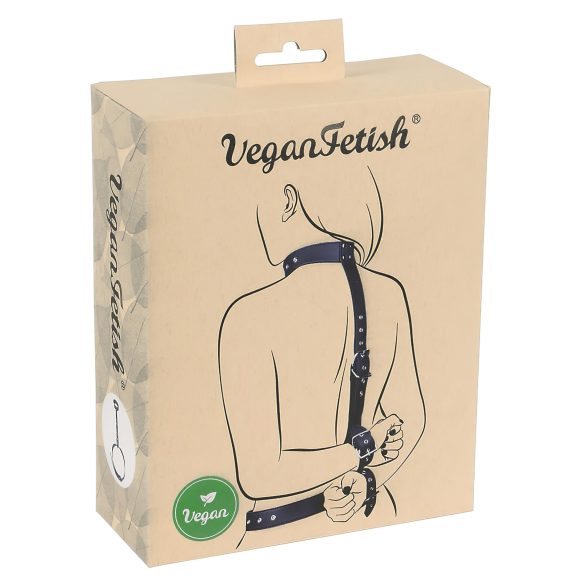 Vegan Fetish - algemas de pulso para trás - couro sintético preto