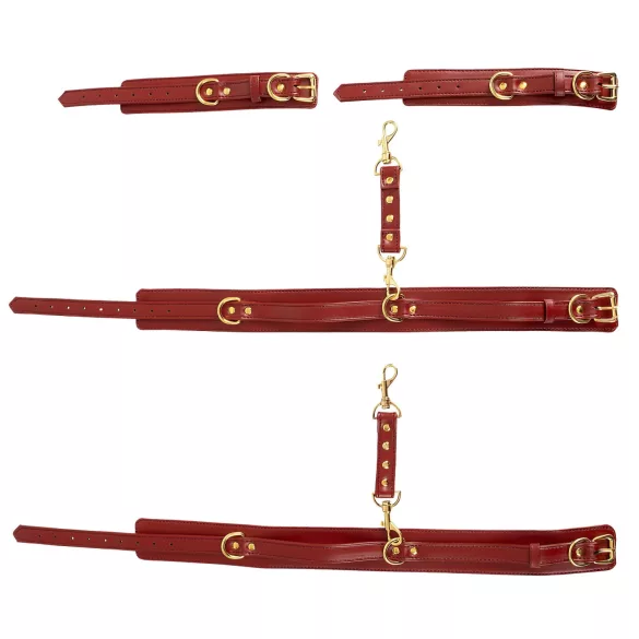 Bad Kitty - conjunto de algemas para coxas e pulsos - vermelho