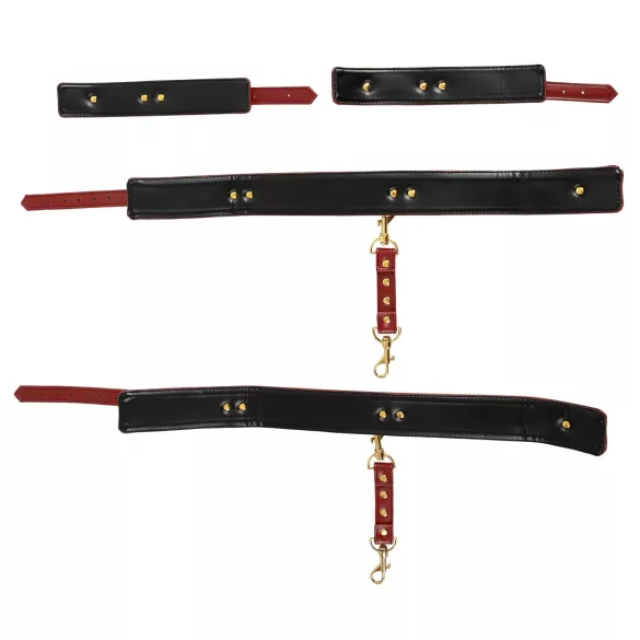 Bad Kitty - conjunto de algemas para coxas e pulsos - vermelho