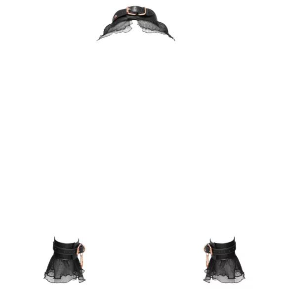 Bad Kitty - conjunto de amarras com folhos (4 peças) - preto