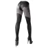 Cottelli - meia-calça estampada aberta (preta) - 4/L