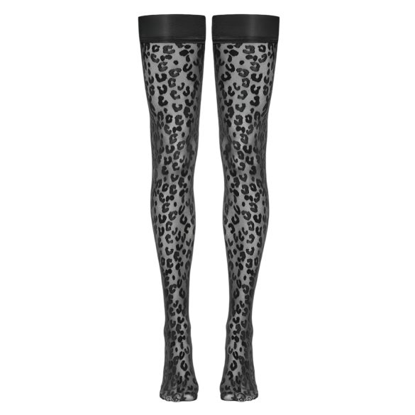 Cottelli Legwear - meia 7/8 com estampa de leopardo - preta - 5