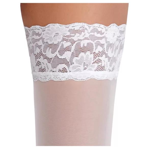 Cottelli - meia 7/8 rendada floral - branca
