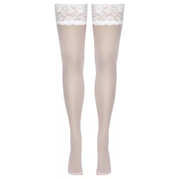 Cottelli - meia 7/8 rendada floral - branca - 3/M-L