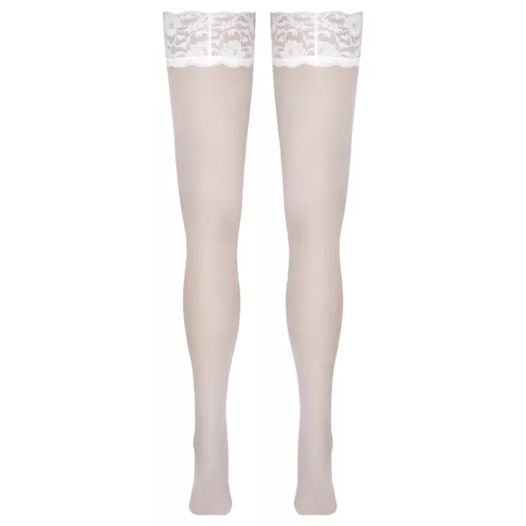 Cottelli - meia 7/8 rendada floral - branca - 3/M-L