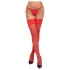 Cottelli - meia 7/8 rendada floral - vermelho - 5/XL
