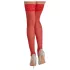Cottelli - meia 7/8 rendada floral - vermelho - 5/XL