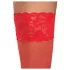 Cottelli - meia 7/8 rendada floral - vermelho - 5/XL