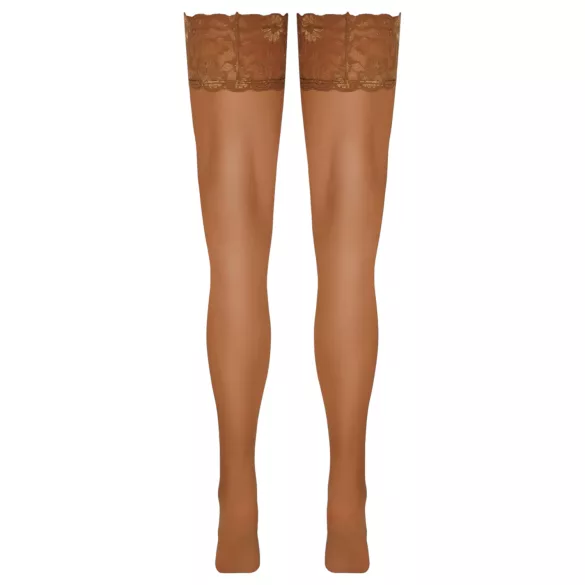 Cottelli - meia 7/8 rendada floral - cor natural - 4/L