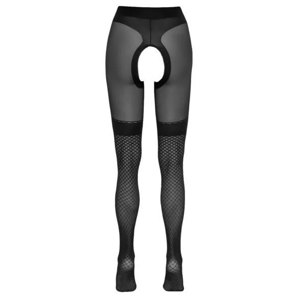 Cottelli - meia-calça aberta arrastão com detalhe - preta - 3