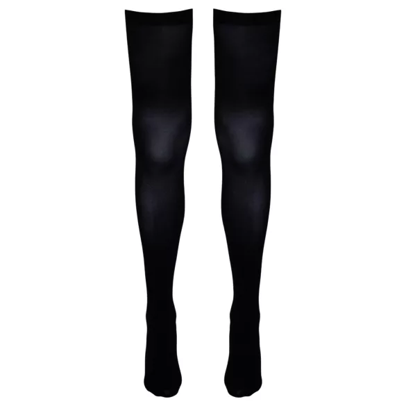 Cottelli - meia‑calça arrastão autossustentável acima da coxa (preta) - S/M - L/XL