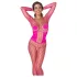 Cottelli - bodystocking arrastão rosa - tamanho S-L