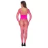 Cottelli - bodystocking arrastão rosa - tamanho S-L