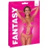 Cottelli - bodystocking arrastão rosa - tamanho S-L