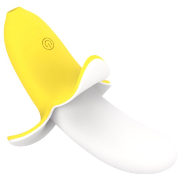Lonely - vibrador banana recarregável à prova d'água - silicone amarelo branco