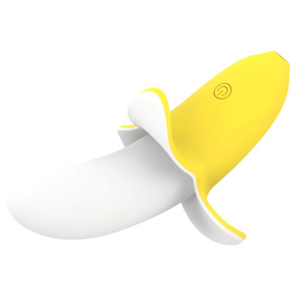 Lonely - vibrador banana recarregável à prova d'água - silicone amarelo branco
