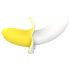 Lonely - vibrador banana recarregável à prova d'água - silicone amarelo branco