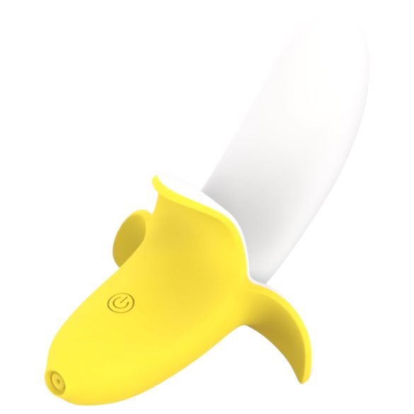 Lonely - vibrador banana recarregável à prova d'água - silicone amarelo branco