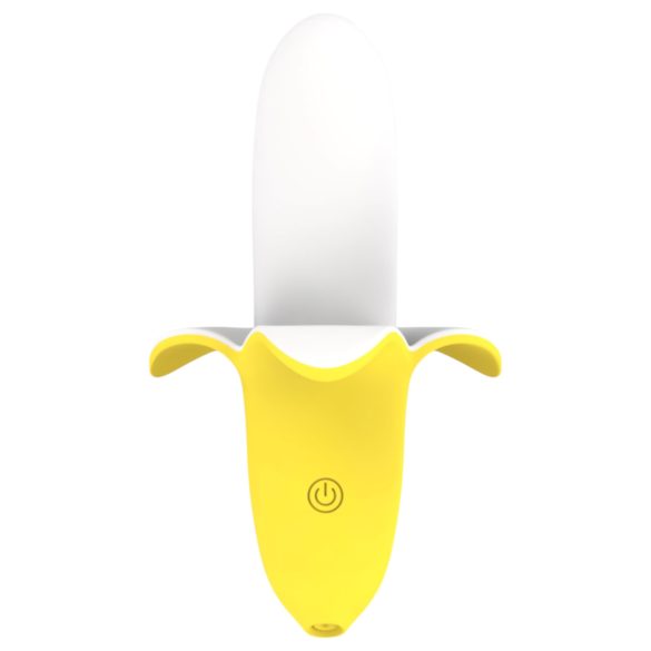 Lonely - vibrador banana recarregável à prova d'água - silicone amarelo branco