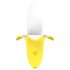 Lonely - vibrador banana recarregável à prova d'água - silicone amarelo branco