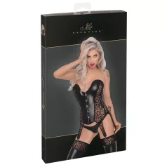 Noir - lingerie com estampa de leopardo - cinta-liga - preto