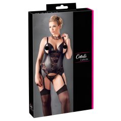 Cottelli - Top Florido Feminino Plus Size (preto)