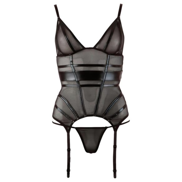 Cottelli - blusa transparente listrada brilhante - preto