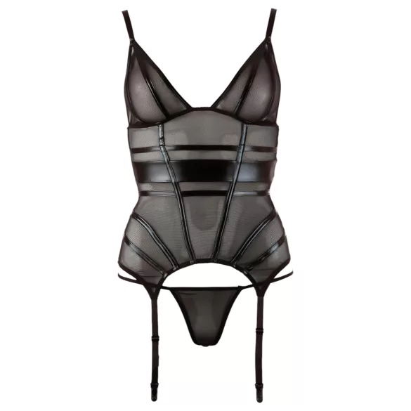 Cottelli - blusa transparente listrada brilhante - preto