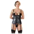 Cottelli Bondage - top brilhante com suporte de seios e algemas (preto)