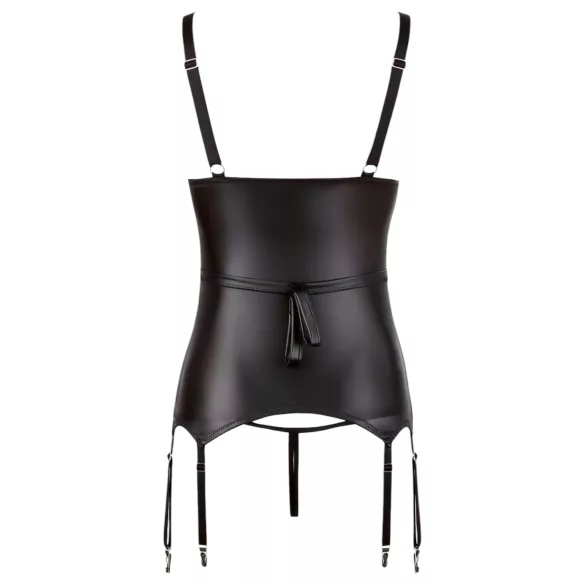 Cottelli Bondage - top brilhante com suporte de seios e algemas (preto) - L