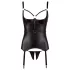 Cottelli Bondage - top brilhante com suporte de seios e algemas (preto) - L