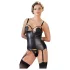 Cottelli Bondage - top brilhante com suporte de seios e algemas (preto) - L