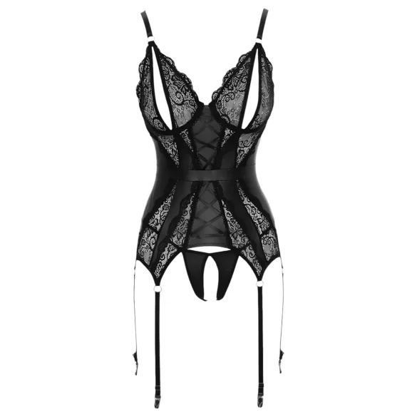 Cottelli - conjunto de lingerie aberto em renda - preto
