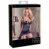 Abierta Fina - top brilhante com corrente e tanga (preto)