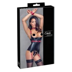   Cottelli Bondage - Top brilhante com suporte e colar (preto) - L