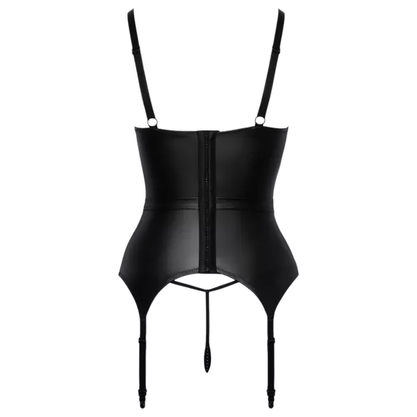 Abierta Fina - sutiã aberto com cinta-liga - renda preta - M