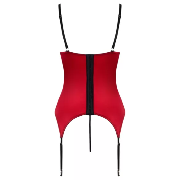 Cottelli - conjunto lingerie levantador seios renda - vermelho