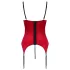Cottelli - conjunto lingerie levantador seios renda - vermelho