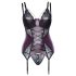 Cottelli Curves - conjunto de lingerie rendado com espartilho (roxo)
