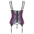 Cottelli Curves - conjunto de lingerie rendado com espartilho (roxo)