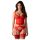 Obsessive Cupide Desir - conjunto lingerie transparente renda - vermelho - L/XL