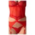 Obsessive Cupide Desir - conjunto lingerie transparente renda - vermelho - L/XL