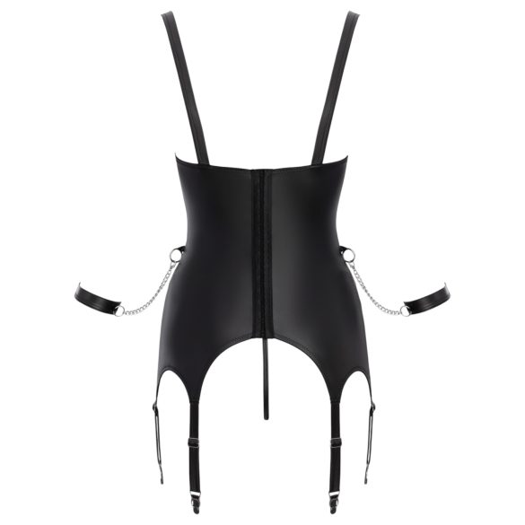 Cottelli - conjunto bondage com sutiã aberto - preto - XL